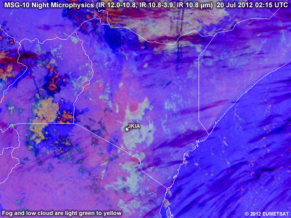 Animation of MSG-9 Night Microphysics RGBs over Kenya from 00 UTC to 04 UTC 20 July 2012