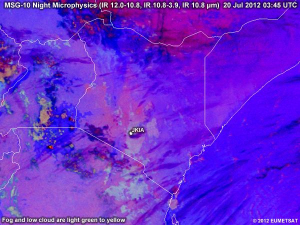 Animation of MSG-9 Night Microphysics RGBs over Kenya from 00 UTC to 04 UTC 20 July 2012