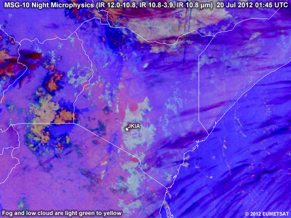 Animation of MSG-9 Night Microphysics RGBs over Kenya from 00 UTC to 04 UTC 20 July 2012