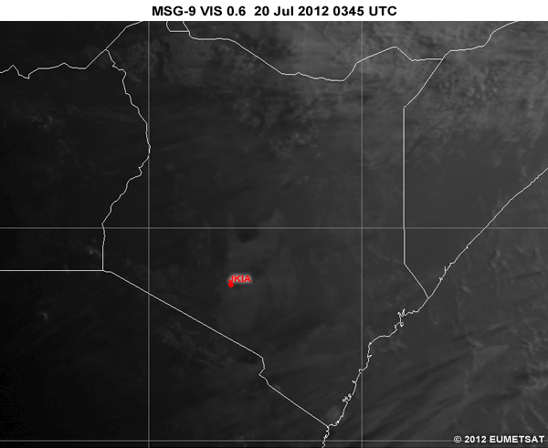 Animation of MSG-9 visible images over Kenya from 0345 to 0845 UTC 20 July 2012 