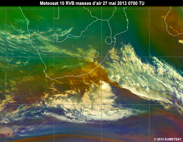 Animation of MSG-10 airmass RGB images over Southern Africa from 06 to 12 UTC 27 May 2013