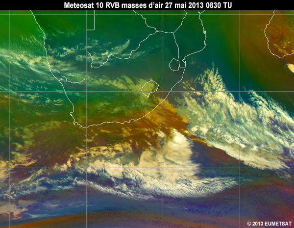 Animation of MSG-10 airmass RGB images over Southern Africa from 06 to 12 UTC 27 May 2013