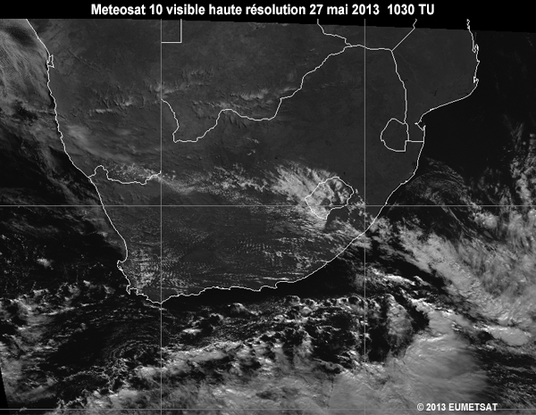 Animation of MSG-10 hrv images over Southern Africa from 06 to 12 UTC 27 May 2013
