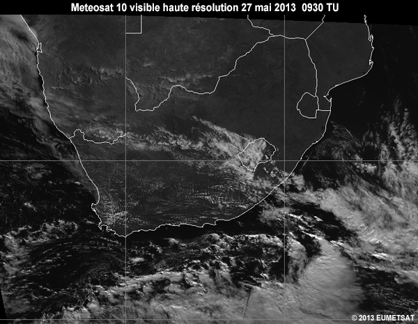 Animation of MSG-10 hrv images over Southern Africa from 06 to 12 UTC 27 May 2013