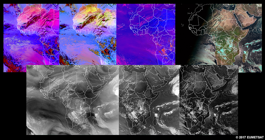 EUMETSAT collage over Africa, 0600 UTC 3 Dec 2017